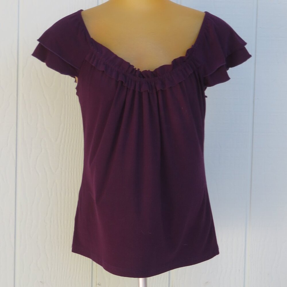Flutter sleeve purple Y2K top